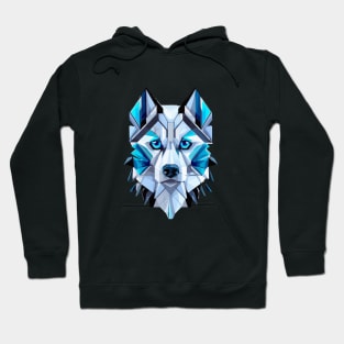 Cute Alaskan Husky Minimal Geometric Artwork Hoodie